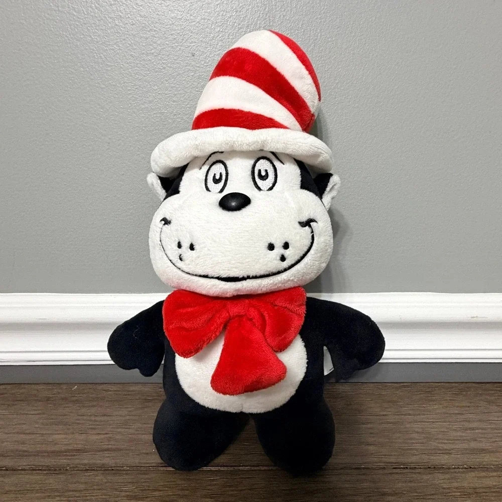 Dr Seuss Cat in the Hat Plush Aurora Stuffed Animal Red White Striped Hat‎ Toy